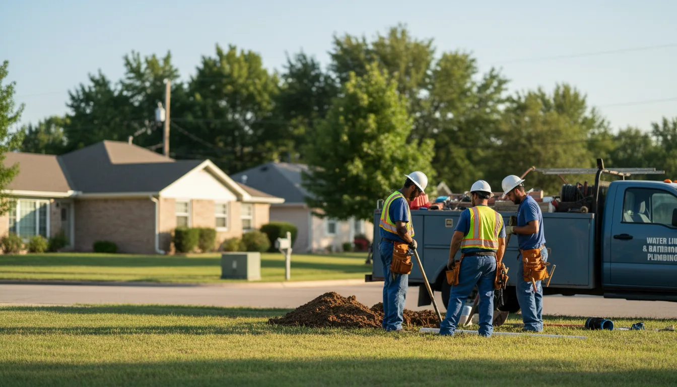 Residential water line and bathroom plumbing service in Springfield, PA